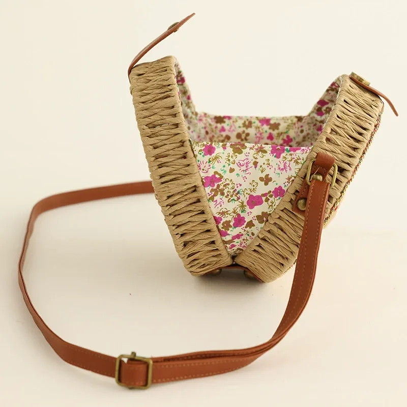 Woven Round Shoulder Bag View 4