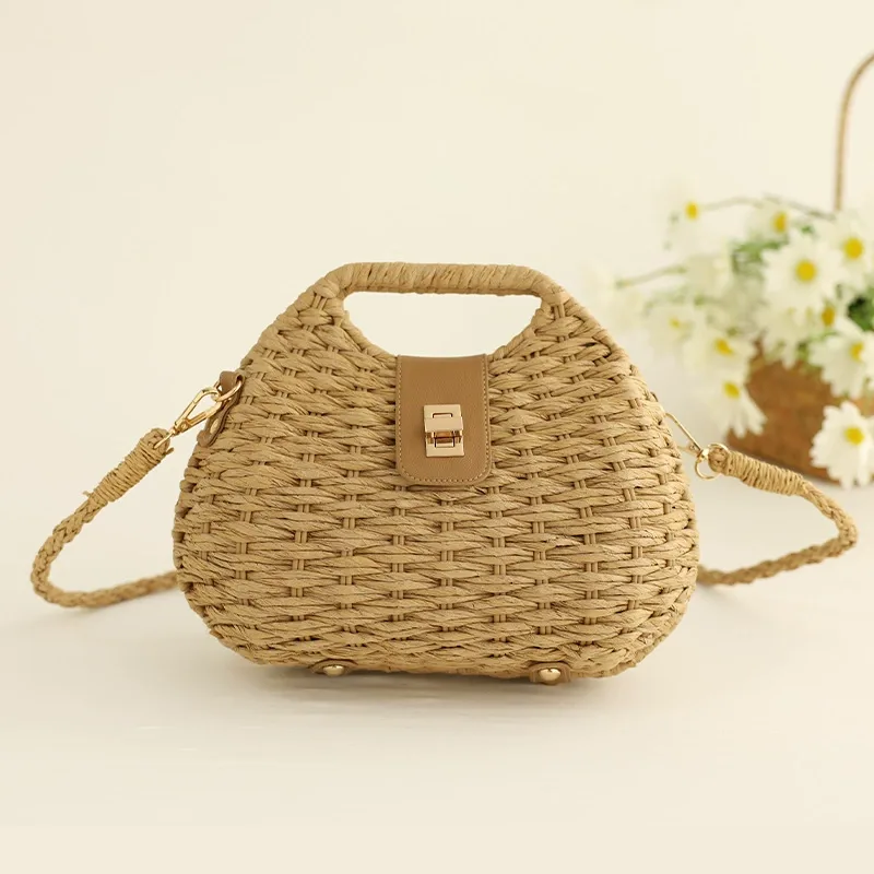 Woven Crossbody Bag (Shell Detail) View 8