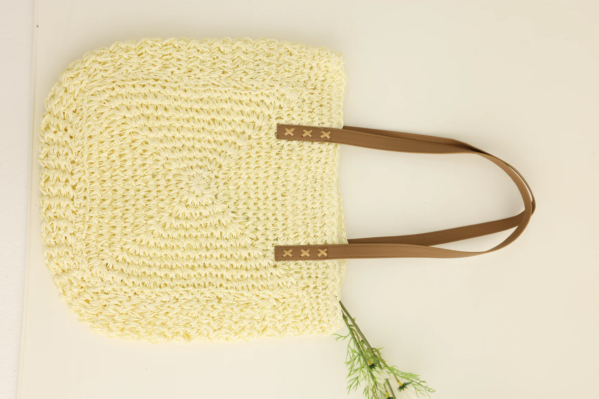 Woven Shoulder Bag with Shoulder Detail