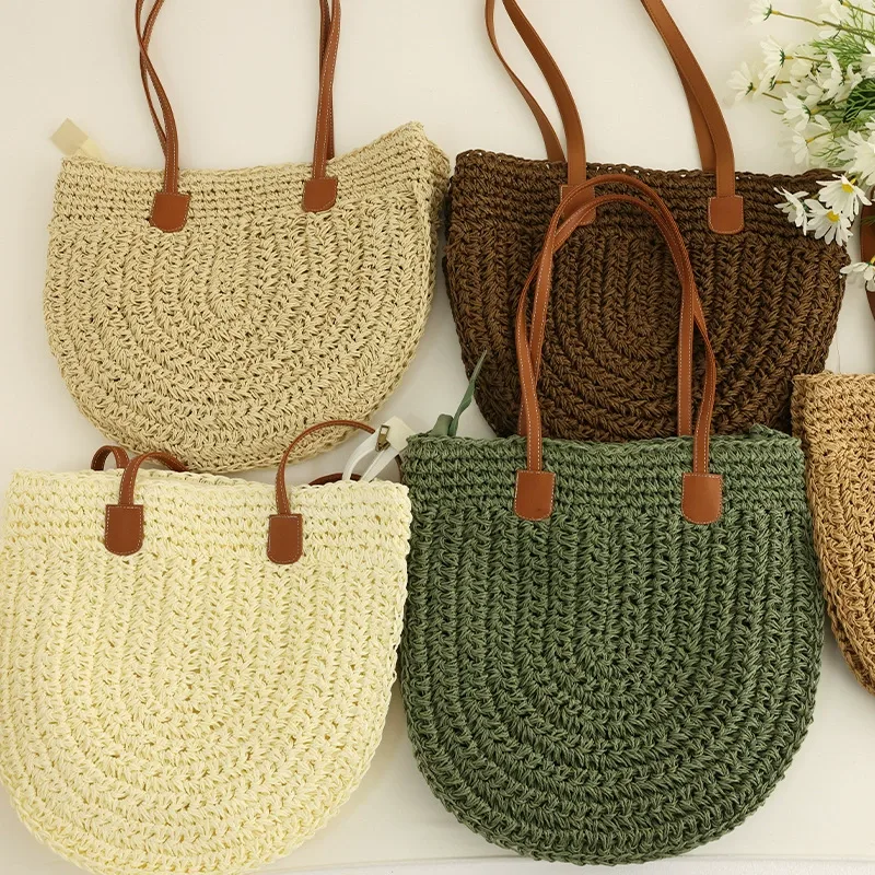 Woven Large Capacity Shoulder Bag View 11