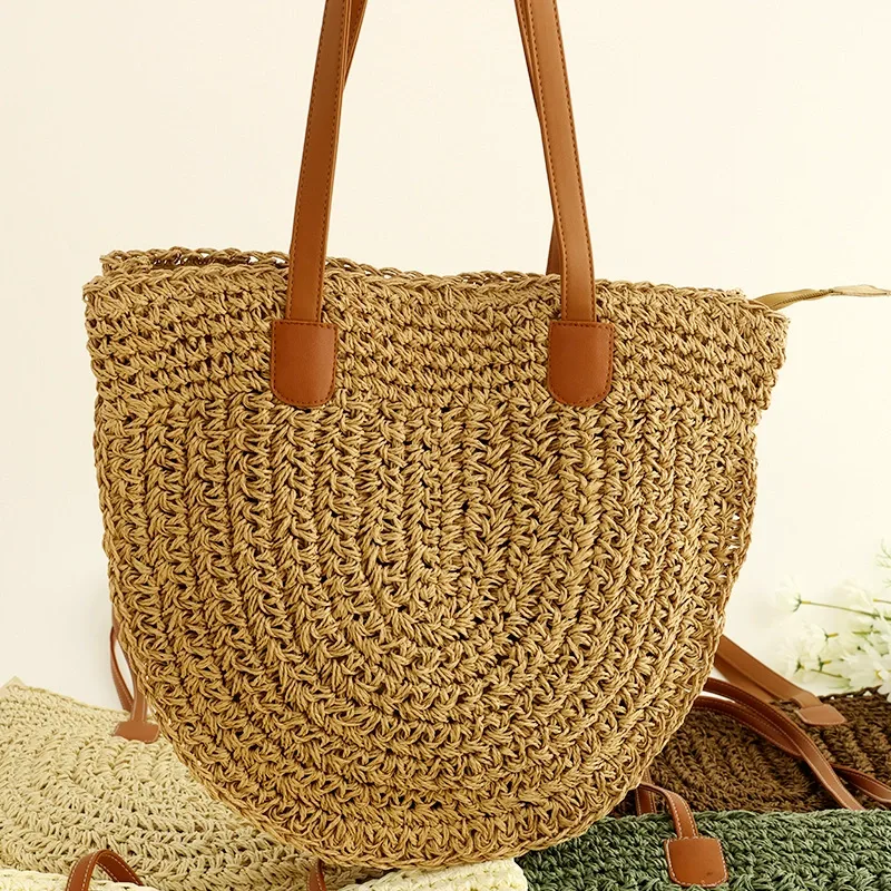 Woven Large Capacity Shoulder Bag View 12