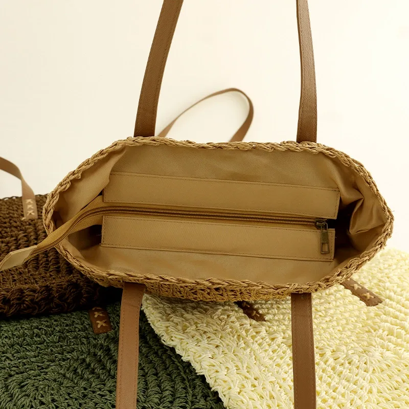 Woven Large Capacity Shoulder Bag View 13