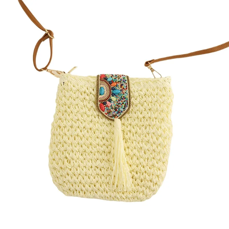 Woven Rectangular Crossbody Bag View 5